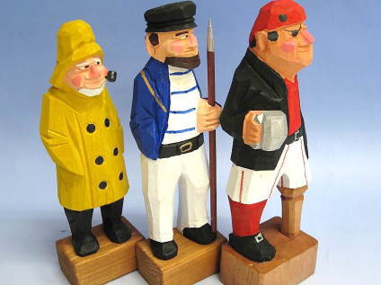 8インチセーラー人形（レインコート、捕鯨船員、海賊）